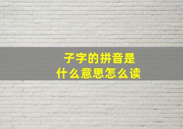 子字的拼音是什么意思怎么读