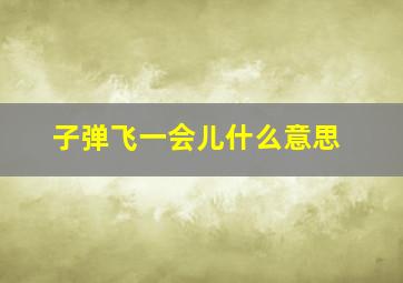 子弹飞一会儿什么意思