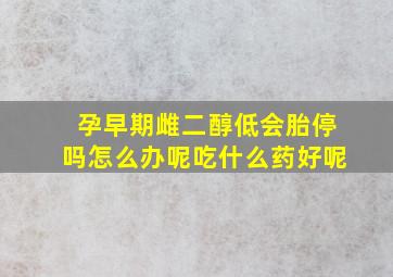 孕早期雌二醇低会胎停吗怎么办呢吃什么药好呢