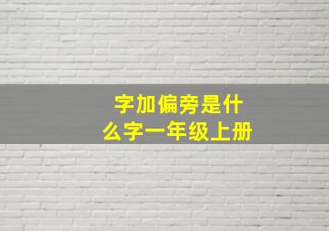 字加偏旁是什么字一年级上册