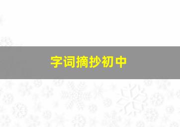 字词摘抄初中