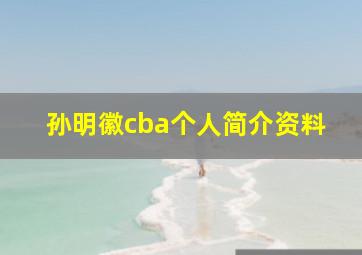 孙明徽cba个人简介资料