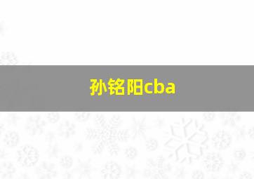 孙铭阳cba