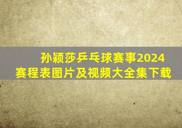 孙颖莎乒乓球赛事2024赛程表图片及视频大全集下载