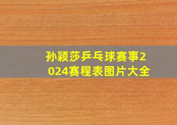 孙颖莎乒乓球赛事2024赛程表图片大全