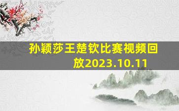 孙颖莎王楚钦比赛视频回放2023.10.11