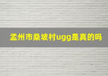 孟州市桑坡村ugg是真的吗