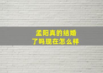 孟阳真的结婚了吗现在怎么样