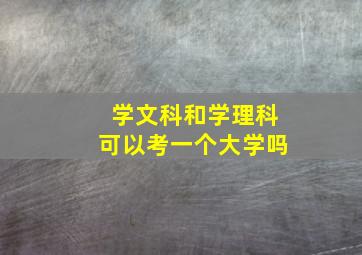 学文科和学理科可以考一个大学吗