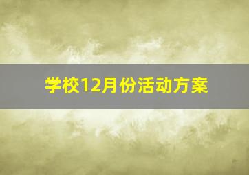 学校12月份活动方案