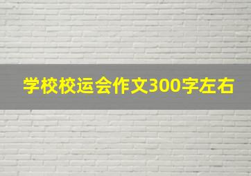 学校校运会作文300字左右