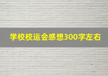 学校校运会感想300字左右