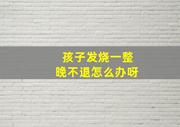 孩子发烧一整晚不退怎么办呀