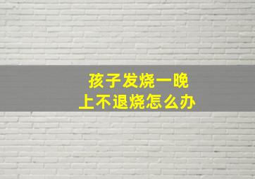 孩子发烧一晚上不退烧怎么办