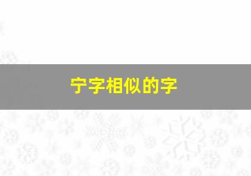 宁字相似的字