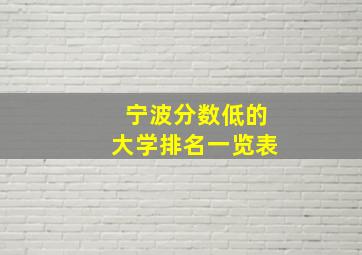 宁波分数低的大学排名一览表