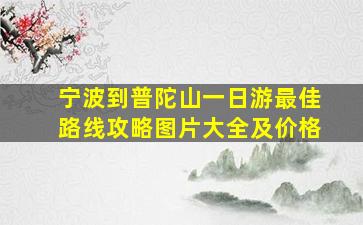 宁波到普陀山一日游最佳路线攻略图片大全及价格