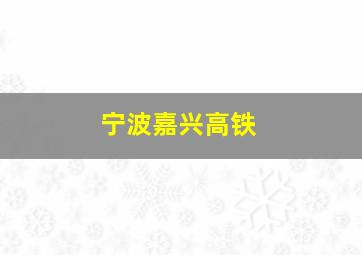 宁波嘉兴高铁