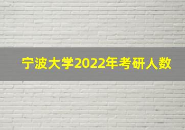 宁波大学2022年考研人数