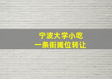 宁波大学小吃一条街摊位转让