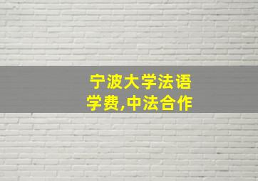 宁波大学法语学费,中法合作