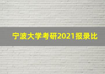 宁波大学考研2021报录比