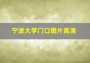 宁波大学门口图片高清