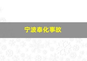 宁波奉化事故