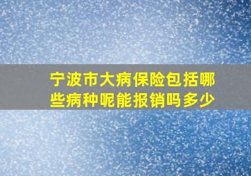 宁波市大病保险包括哪些病种呢能报销吗多少