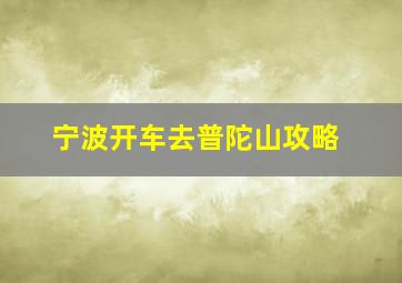 宁波开车去普陀山攻略