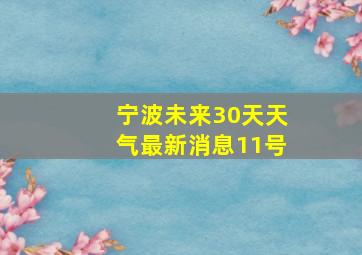 宁波未来30天天气最新消息11号