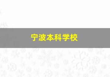 宁波本科学校