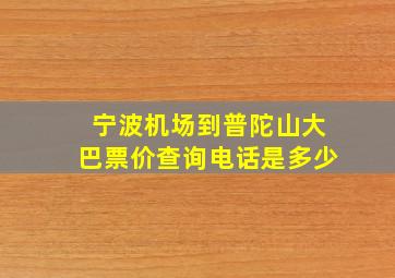 宁波机场到普陀山大巴票价查询电话是多少