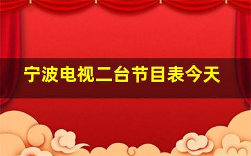 宁波电视二台节目表今天