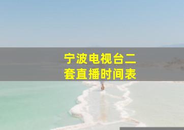 宁波电视台二套直播时间表