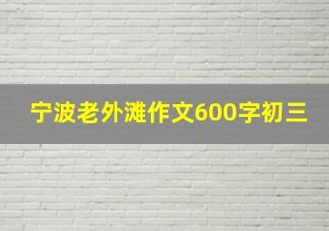 宁波老外滩作文600字初三