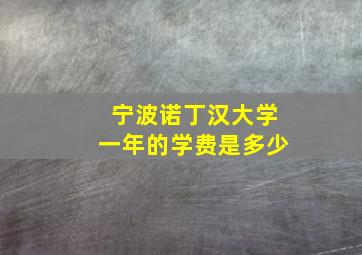 宁波诺丁汉大学一年的学费是多少