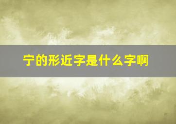 宁的形近字是什么字啊