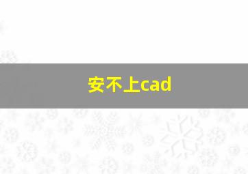 安不上cad