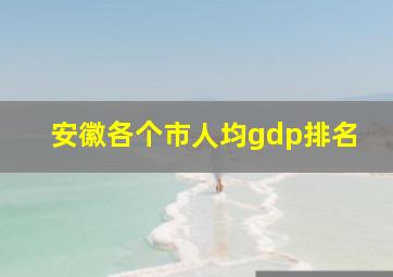 安徽各个市人均gdp排名