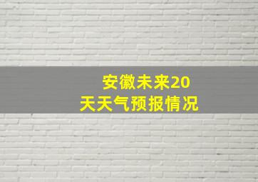 安徽未来20天天气预报情况