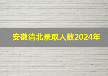 安徽清北录取人数2024年