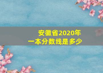 安徽省2020年一本分数线是多少