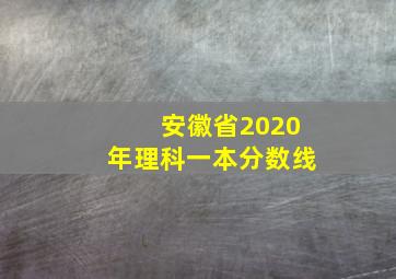 安徽省2020年理科一本分数线