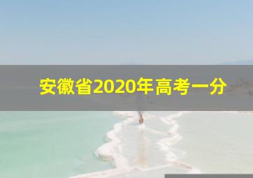 安徽省2020年高考一分