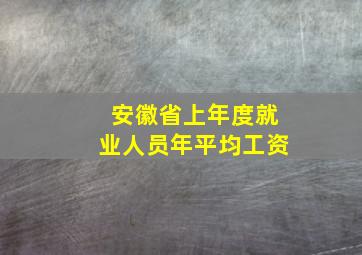 安徽省上年度就业人员年平均工资