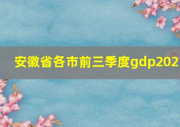 安徽省各市前三季度gdp2021