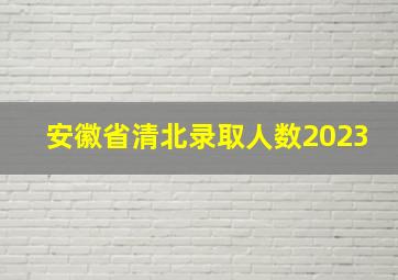 安徽省清北录取人数2023