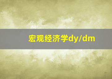 宏观经济学dy/dm