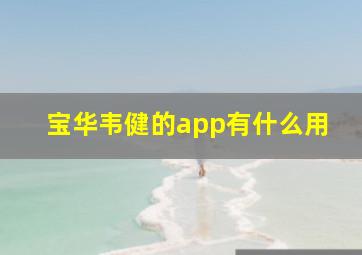 宝华韦健的app有什么用